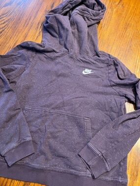 Nike Dark Purple Speckled Hoodie with White Logo